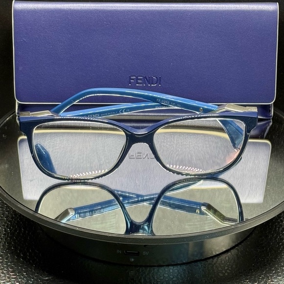 Fendi FF 0232 PJP Eyeglasses and Case | Blue Frame Made in Italy | Authenticated - Picture 3 of 11